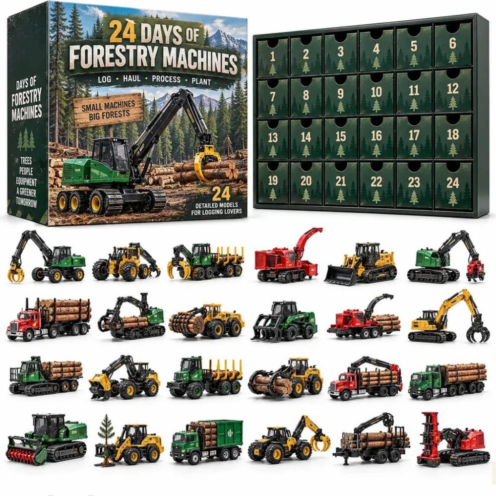 24 Days Of Forestry Machines Advent Calendar 2026 Christmas Ornament Xmas Gifts For Son
