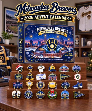 Brewers Nl Champions 2026 Advent Calendar Milwaukee Brewers Merch Championship Xmas Ornament