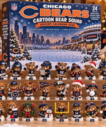 Chicago Bears Cartoon Bear Squad Advent Calendar 2026 Christmas Ornament Chicago Bears Merch