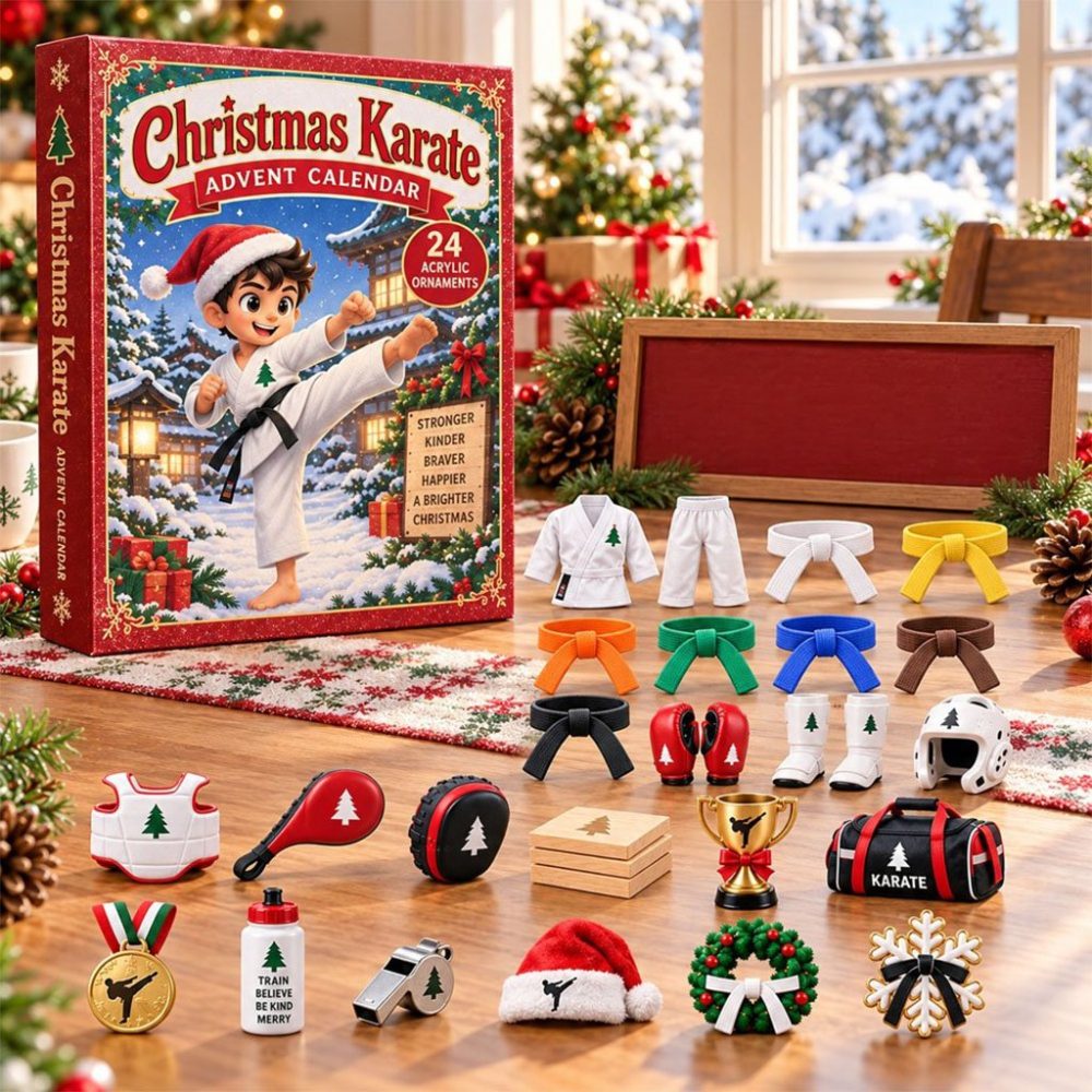 Christmas Karate Advent Calendar Surprise Countdown Box Ornaments Gift For Karate Lovers