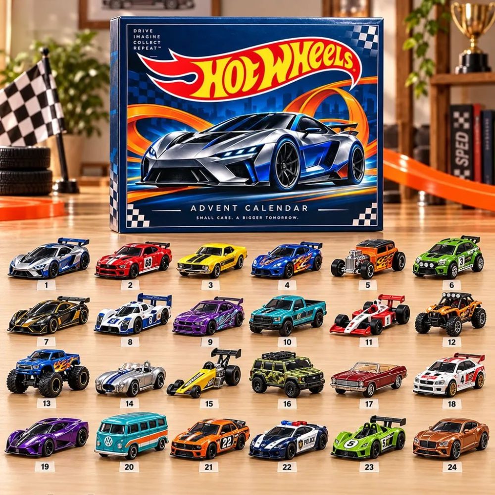 Hot Wheels Advent Calendar 24 Days Of Racing Christmas Ornaments Hot Wheels Merch Gift For Kids