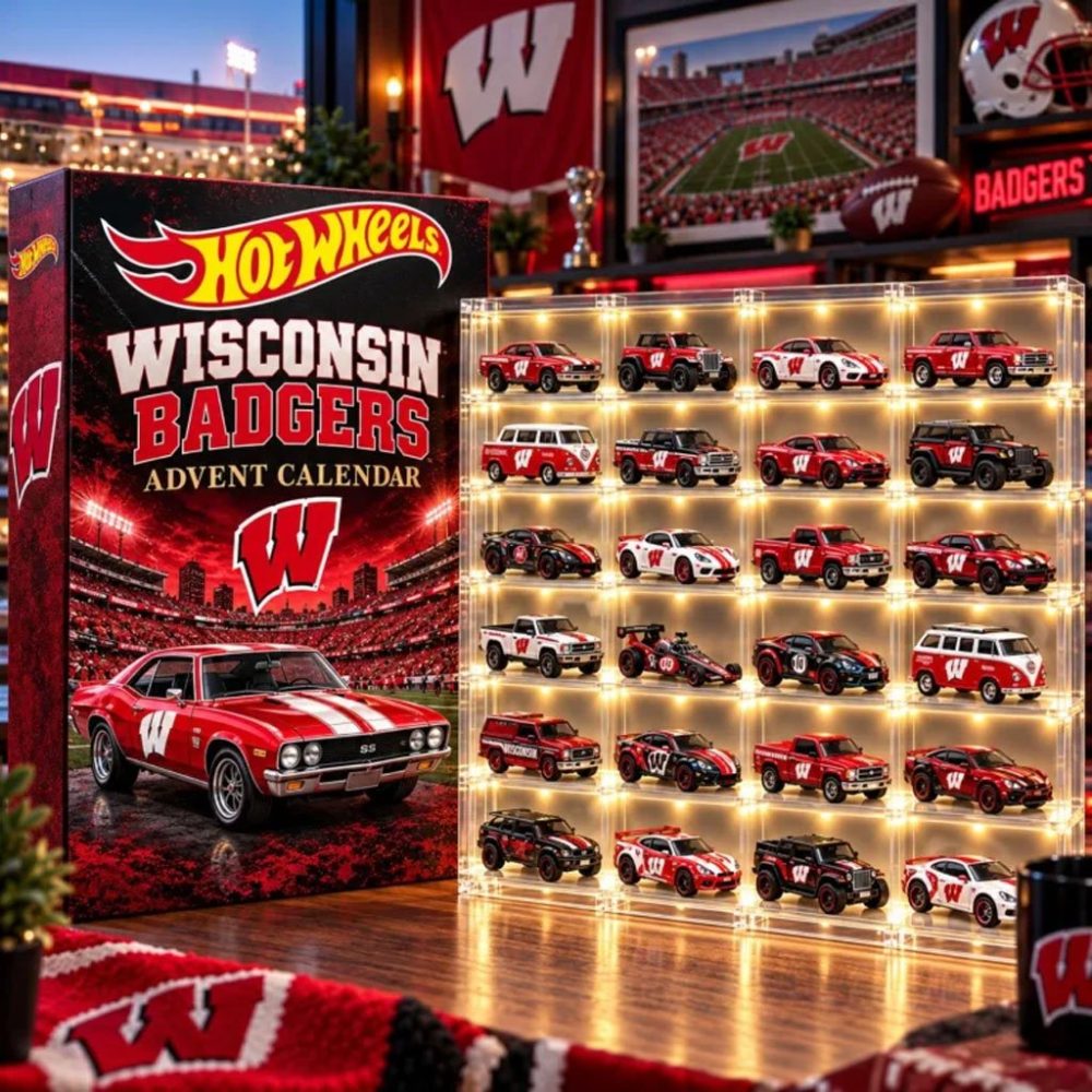 Hot Wheels Wisconsin Badgers Advent Calendar Surprise Christmas Ornaments Badgers Merch