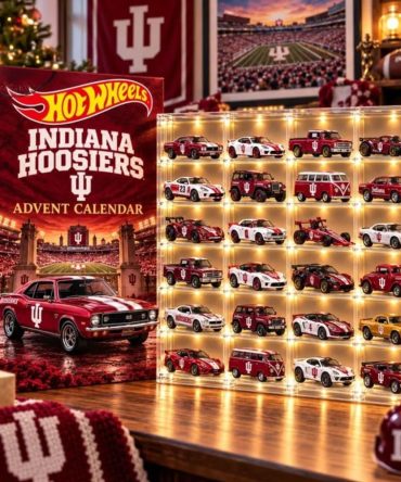 Indiana Hoosiers Hot Wheels Advent Calendar Countdown Box Christmas Ornaments Hoosiers Merch
