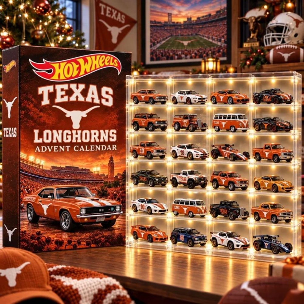 Texas Longhorns Hot Wheels Advent Calendar Christmas Tree Ornaments Texas Longhorns Merch Decor