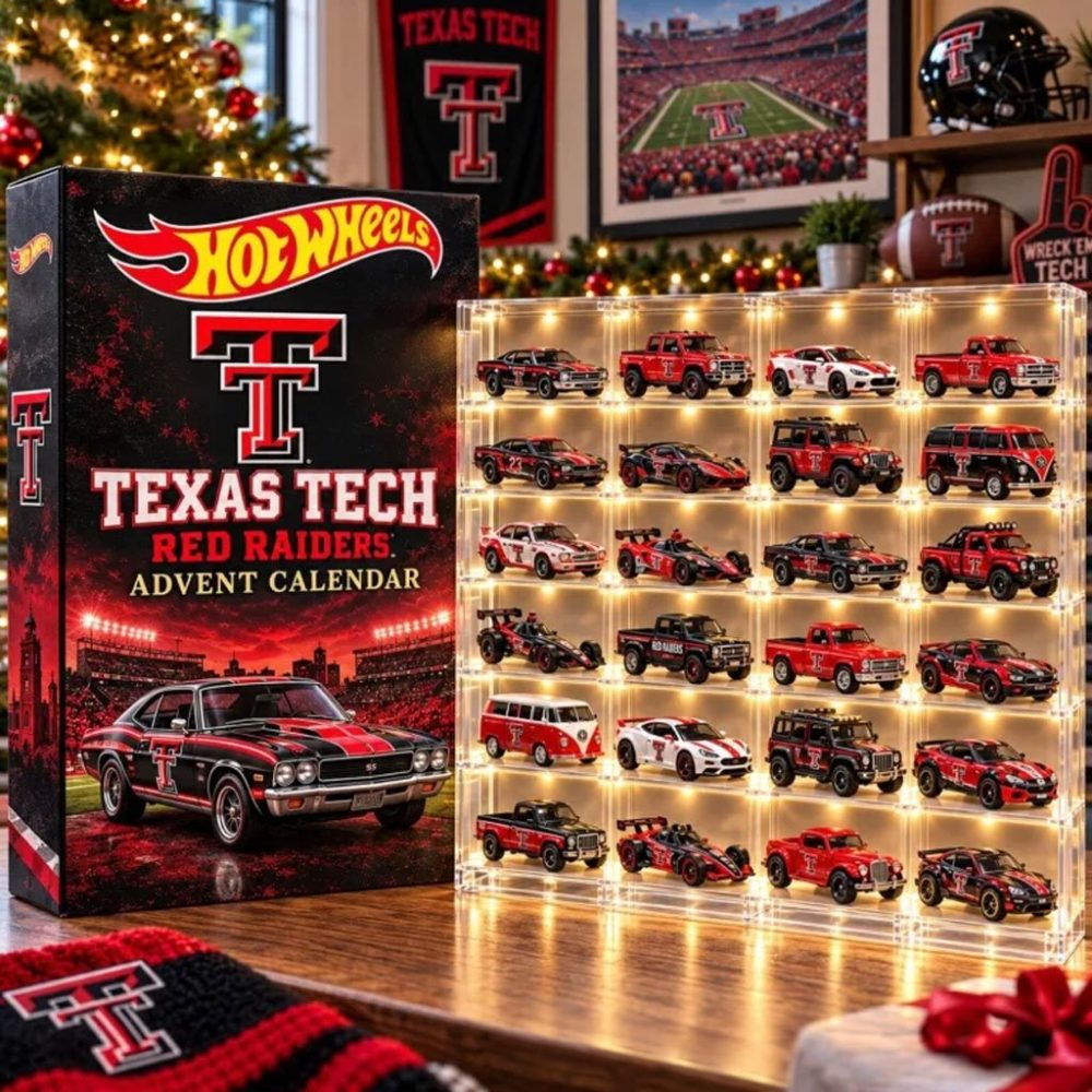 Texas Tech Red Raiders Hot Wheels Advent Calendar Christmas Tree Ornament Red Raiders Merch