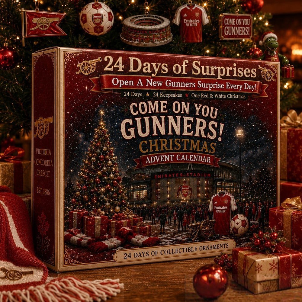 Arsenal Advent Calendar 2026 24 Day Festive Countdown Gift Ideas For Soccer Fans, 3D Acrylic Collectibles