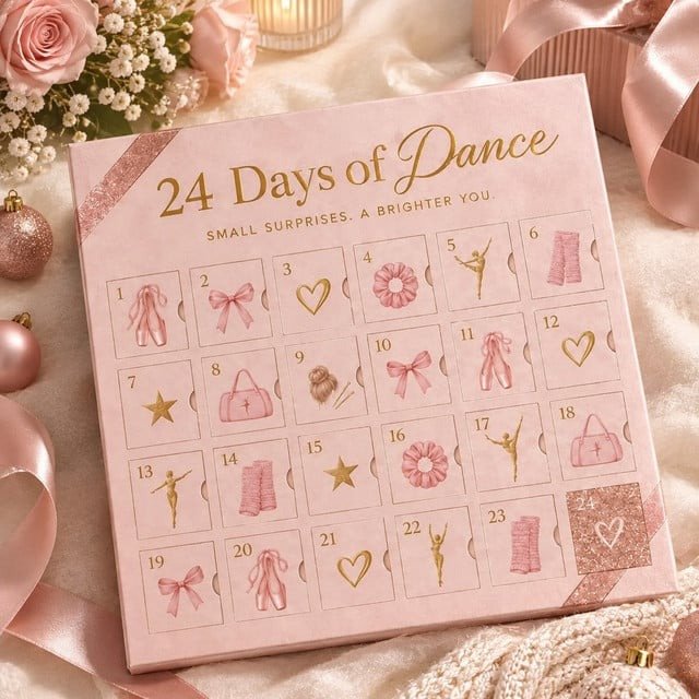 Dance Accessories Advent Calendar 2026 24 Day Winter Wonderland Countdown Gift For Dancers, 3D Acrylic Collectibles