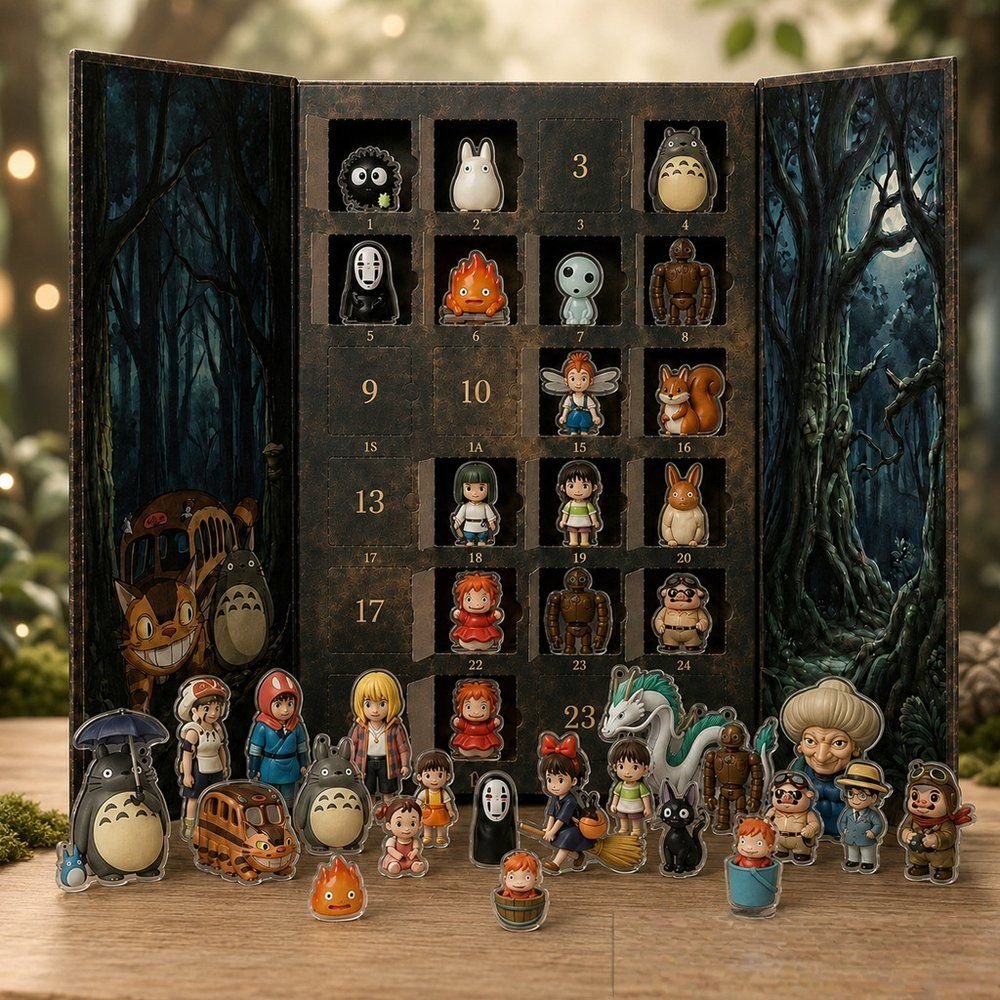 Ghibli Anime Advent Calendar 2026 24 Day Spooky Countdown Gift Ideas For Anime Fans, 3D Acrylic Collectibles