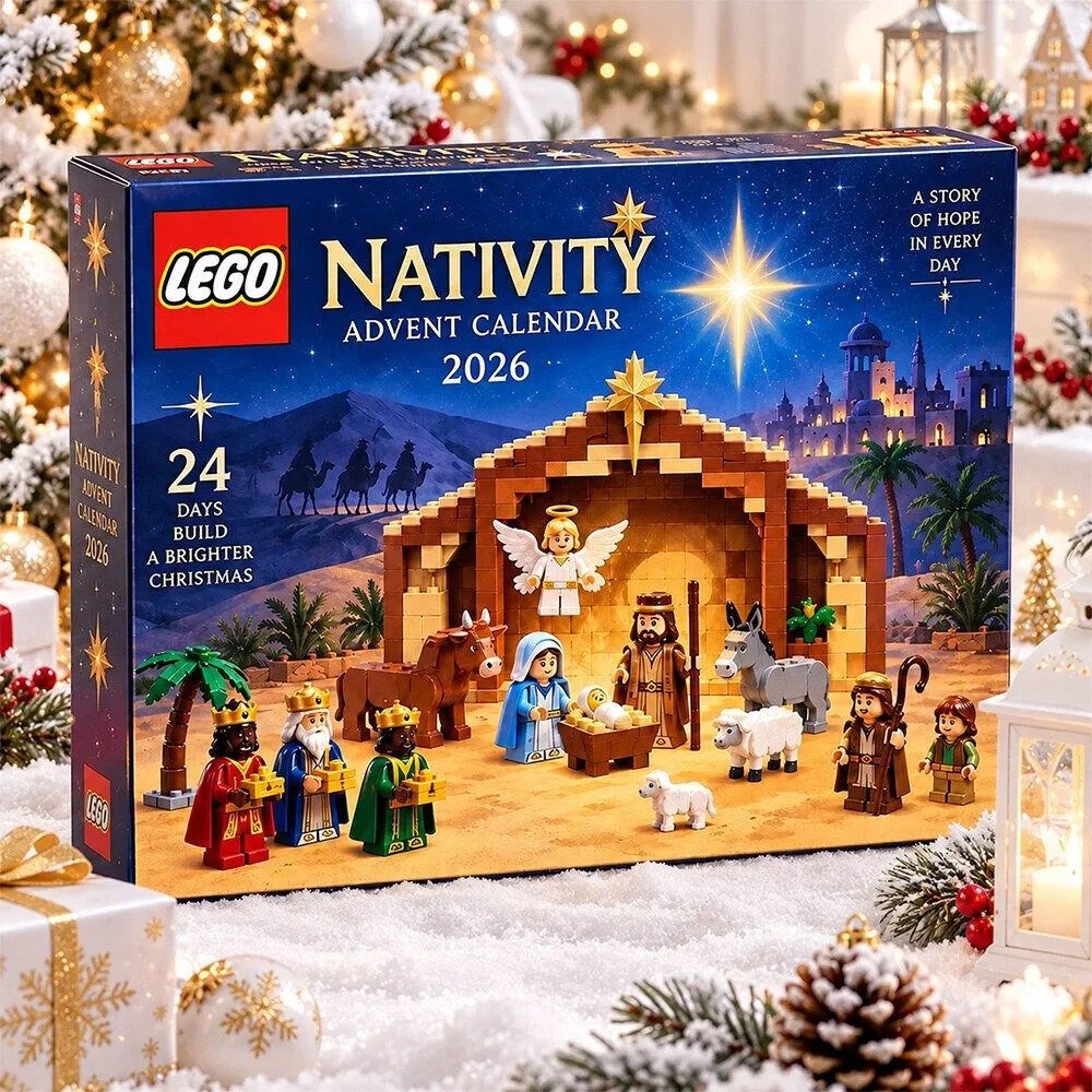Lego Nativity Set Advent Calendar 2026 Christmas Countdown Religious Christian Gift Idea, 3D Acrylic Collectibles
