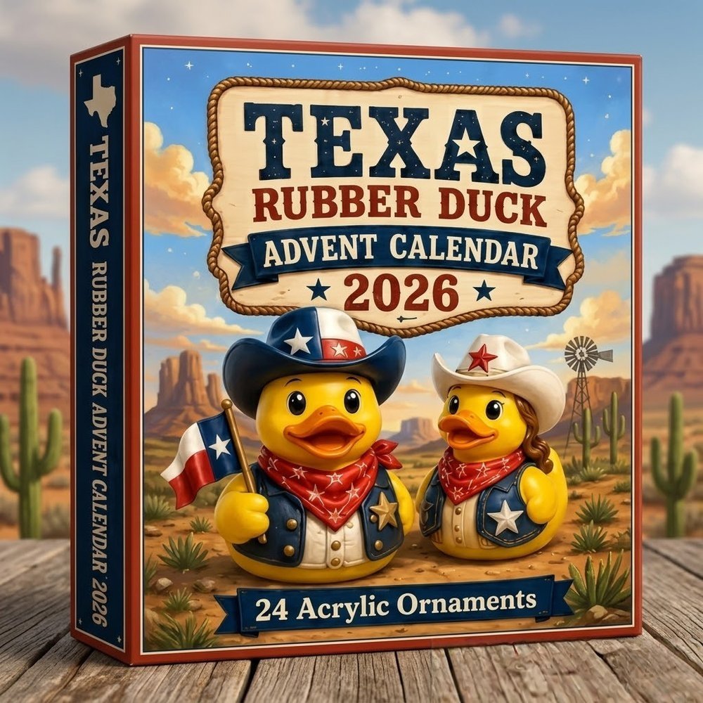 Texas Cowboy Duck Advent Calendar 2026 24 Day Winter Wonderland Countdown Gift For Duck Lovers, 3D Acrylic Collectibles