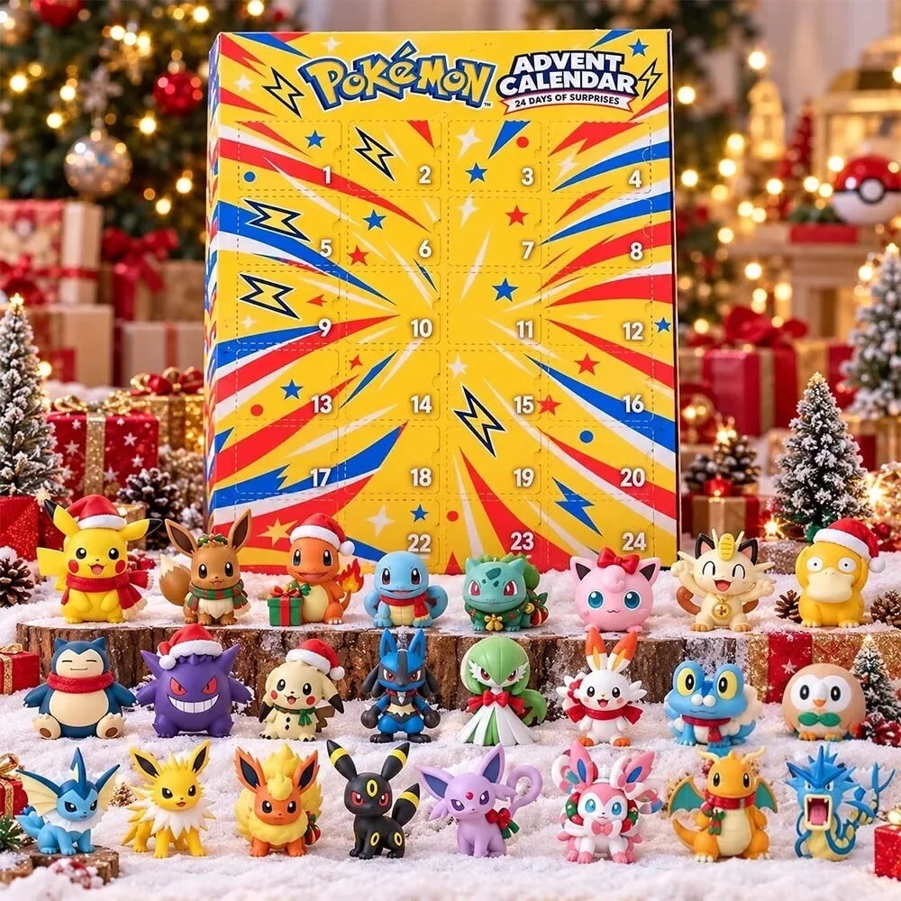 Pokevent Pokemon Christmas Advent Calendar 2026 24 Days Of Surprises Holiday Pokemon Lover Xmas Gift , 3D Acrylic Collectibles