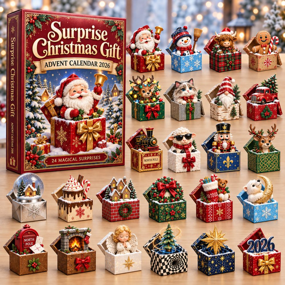 Surprise Christmas Gift Advent Calendar 2026 Mini Gift Boxes 24 Days Countdown Family Gift, 3D Acrylic Collectibles