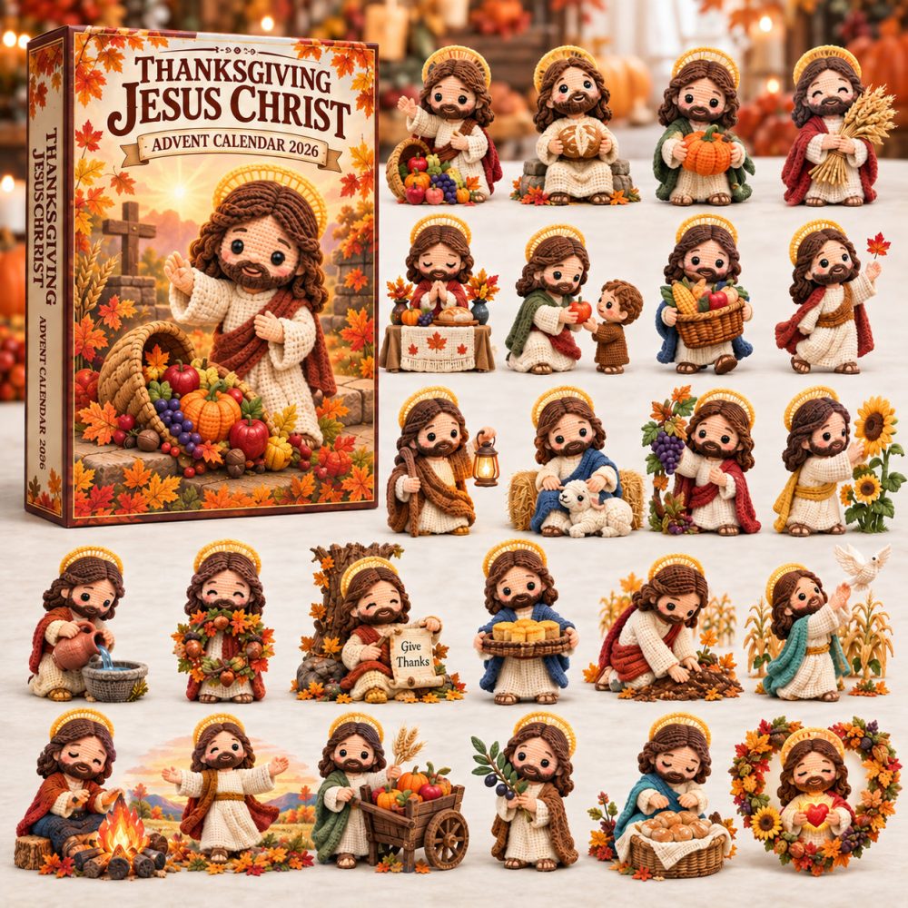 Thanksgiving Jesus Christ Advent Calendar 2026 Harvest Blessings 24 Days Countdown Christian Gift, 3D Acrylic Collectibles