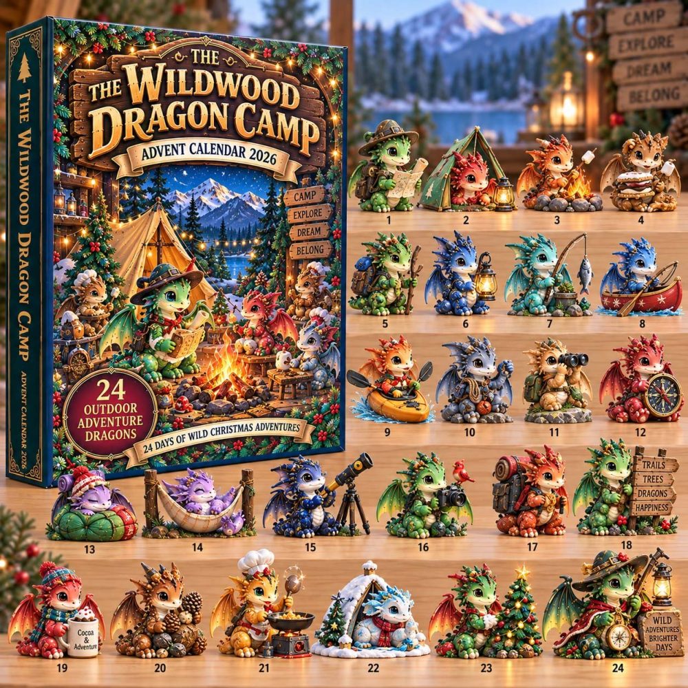 The Wildwood Dragon Camp Advent Calendar 2026 Adventure Dragons 24 Days Countdown Camper Gift, 3D Acrylic Collectibles