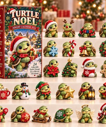 Turtle Noel Advent Calendar 2026 Christmas Turtle Friends 24 Days Countdown Holiday Gift For Her, 3D Acrylic Collectibles