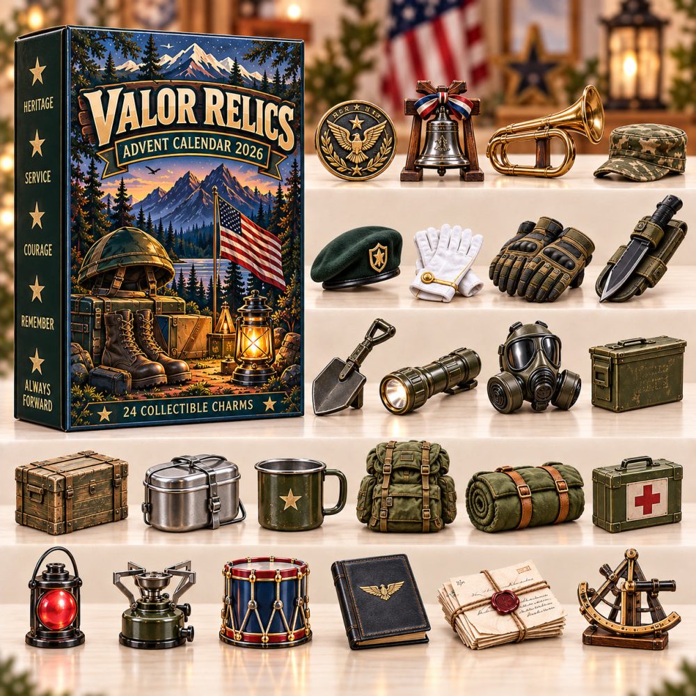 Valor Relics Advent Calendar 2026 Military Gear Charms 24 Days Countdown Soldier Gift, 3D Acrylic Collectibles