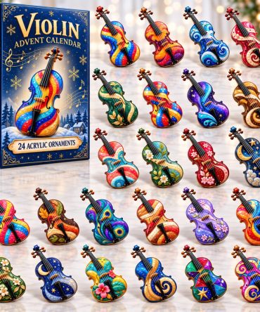 Violin Lover Advent Calendar 2026 Painted Violins 24 Days Countdown Violinist Gift, 3D Acrylic Collectibles