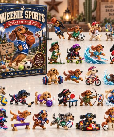 Weenie Sports Advent Calendar 2026 Dachshund Athletes 24 Days Countdown Sports Lover Gift, 3D Acrylic Collectibles