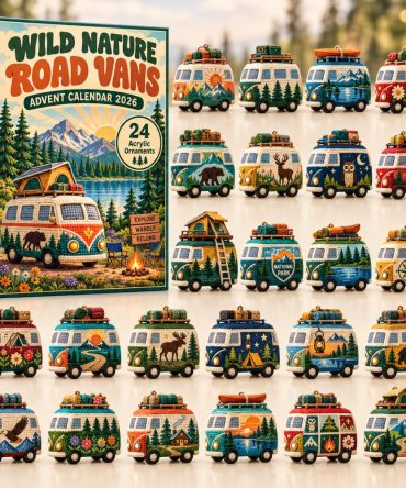 Wild Nature Road Vans Advent Calendar 2026 National Park Campers 24 Days Countdown Road Trip Gift, 3D Acrylic Collectibles