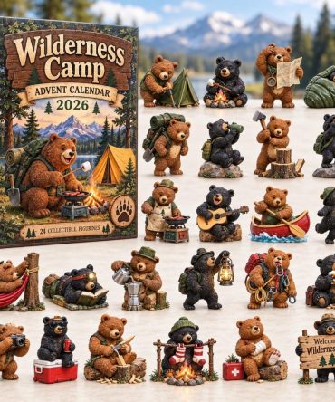 Wilderness Camp Advent Calendar 2026 Camping Bears 24 Days Countdown Outdoorsman Gift, 3D Acrylic Collectibles