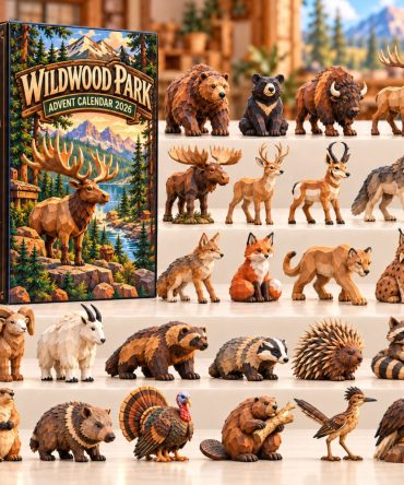 Wildwood Park Advent Calendar 2026 Carved Wildlife Animals 24 Days Countdown Hunter Gift, 3D Acrylic Collectibles
