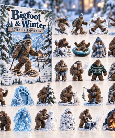 Winter Bigfoot Advent Calendar 2026 Snowy Sasquatch 24 Days Countdown Bigfoot Believer Gift, 3D Acrylic Collectibles