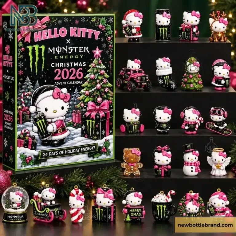 Hello Kitty Monster Energy Advent Calendar Xmas Tree Ornament Gifts For Daughter, 3D Acrylic Collectibles
