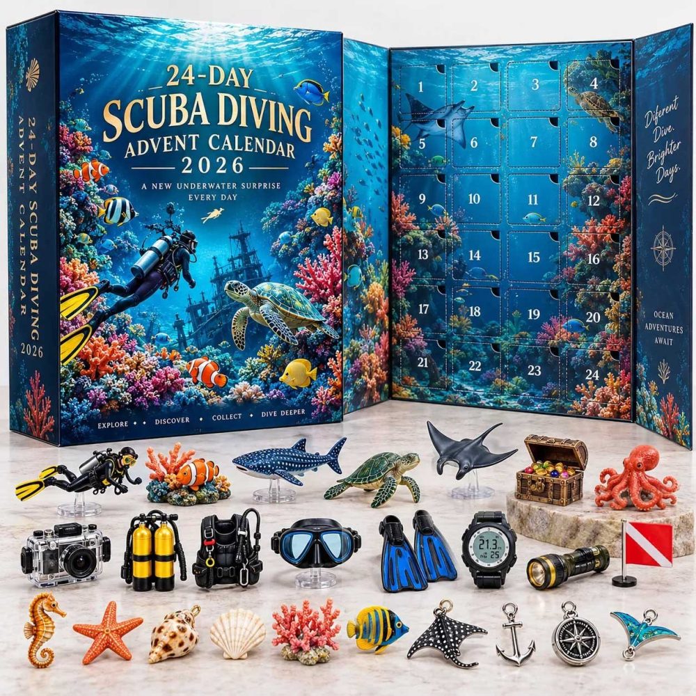 Scuba Diving Underwater Surprise Advent Calendar 2026 24 Day Holiday Celebration Gift For Divers, 3D Acrylic Collectibles