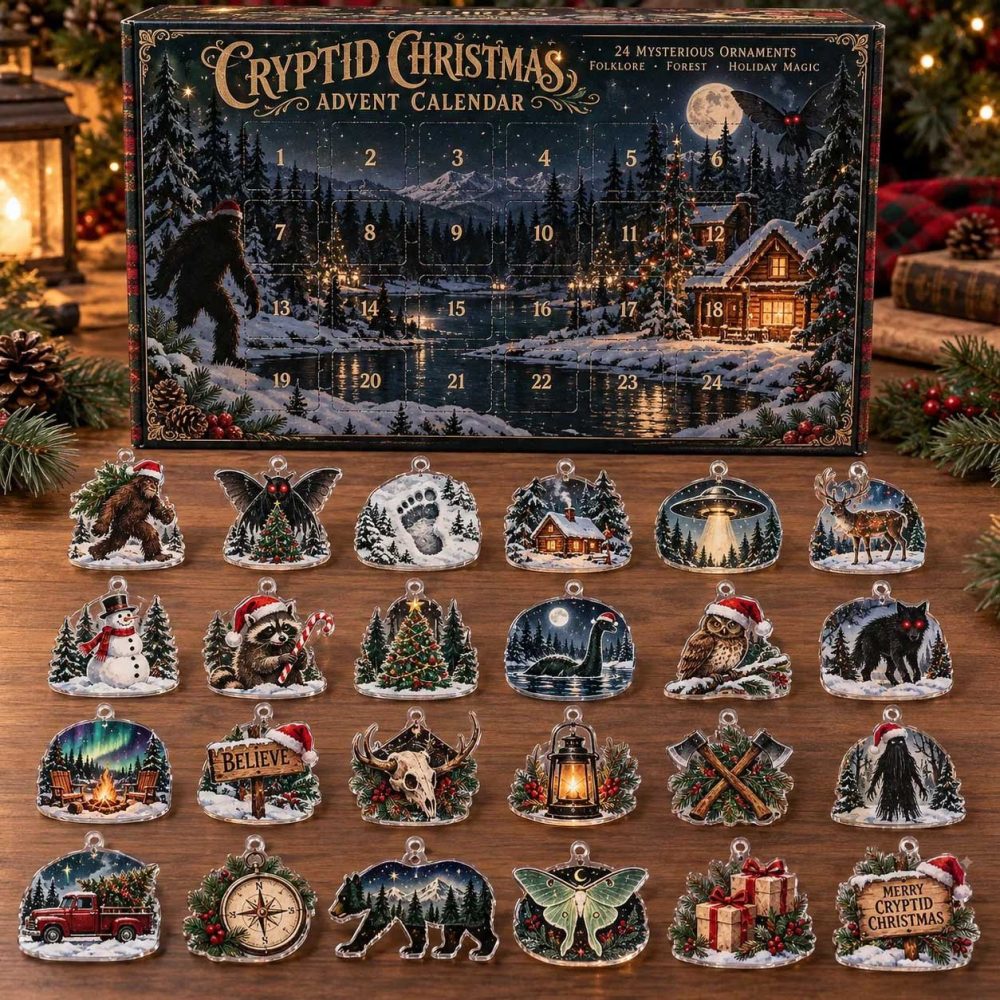 Bigfoot And Cryptids Christmas Ornament Advent Calendar 2026 24 Day Holiday Joy Gift For Cryptid Fans, 3D Acrylic Collectibles