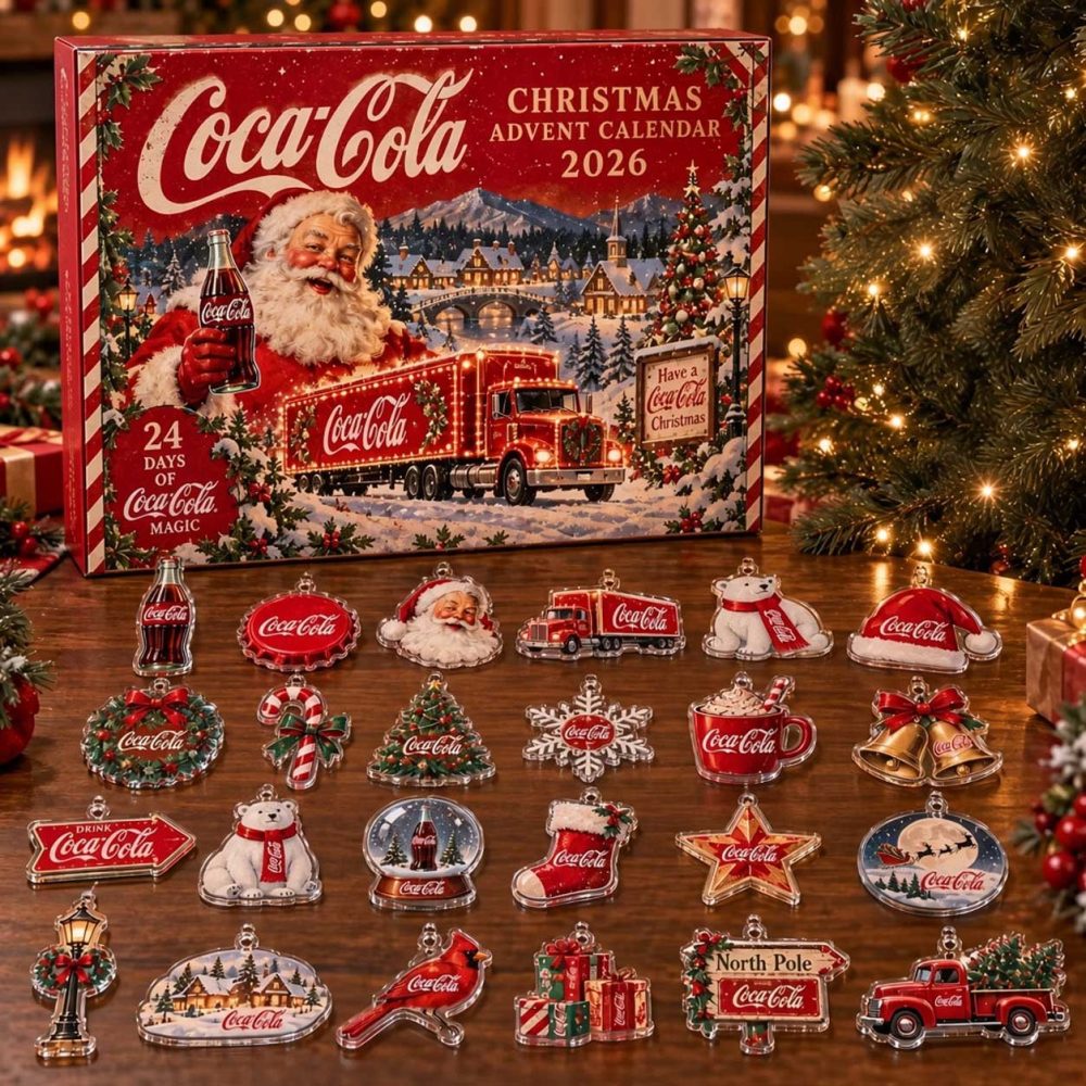Coca-Cola Christmas Advent Calendar 2026 24 Day Festive Season Countdown Gift For Boyfriend, 3D Acrylic Collectibles
