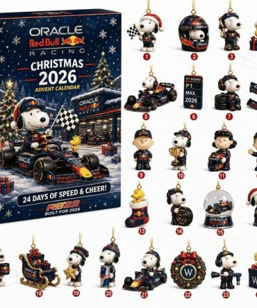 Snoopy X Red Bull Racing Christmas Advent Calendar 2026 Surprise Ornaments Gift For Racing Fan