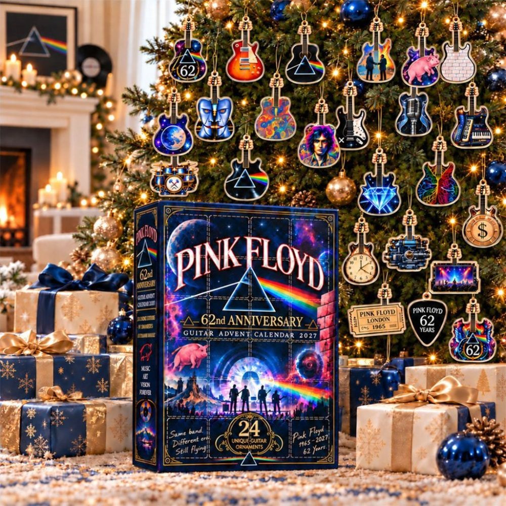 Pink Floyd 62Nd Anniversary Guitar Christmas Advent Calendar Xmas Tree Ornament Pink Floyd Merch