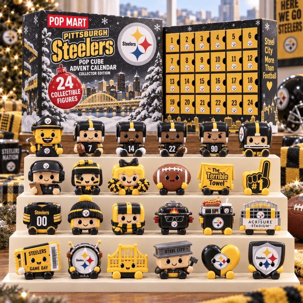 Pittsburgh Steelers Pop Cube Advent Calendar 2026 24 Day Holiday Celebration Gift For Fans, 3D Acrylic Collectibles