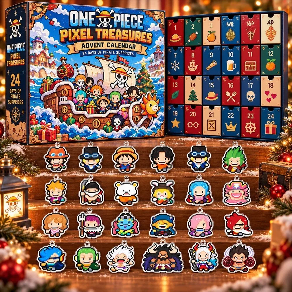 One Piece Pixel Treasures Anime Characters Christmas Advent Calendar Xmas Countdown , 3D Acrylic Collectibles