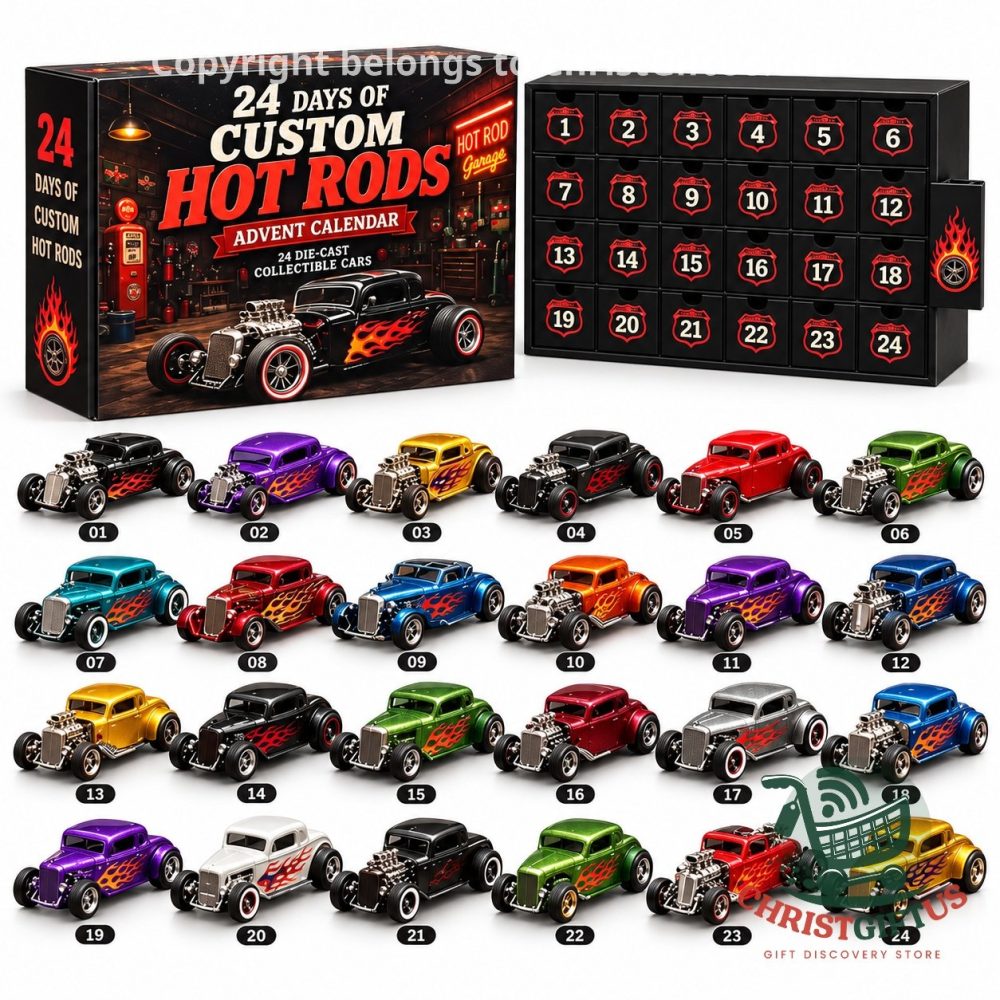 Custom Hot Rods 2026 Advent Calendar 24 Day Holiday Countdown Gift For Boyfriends, 3D Acrylic Collectibles