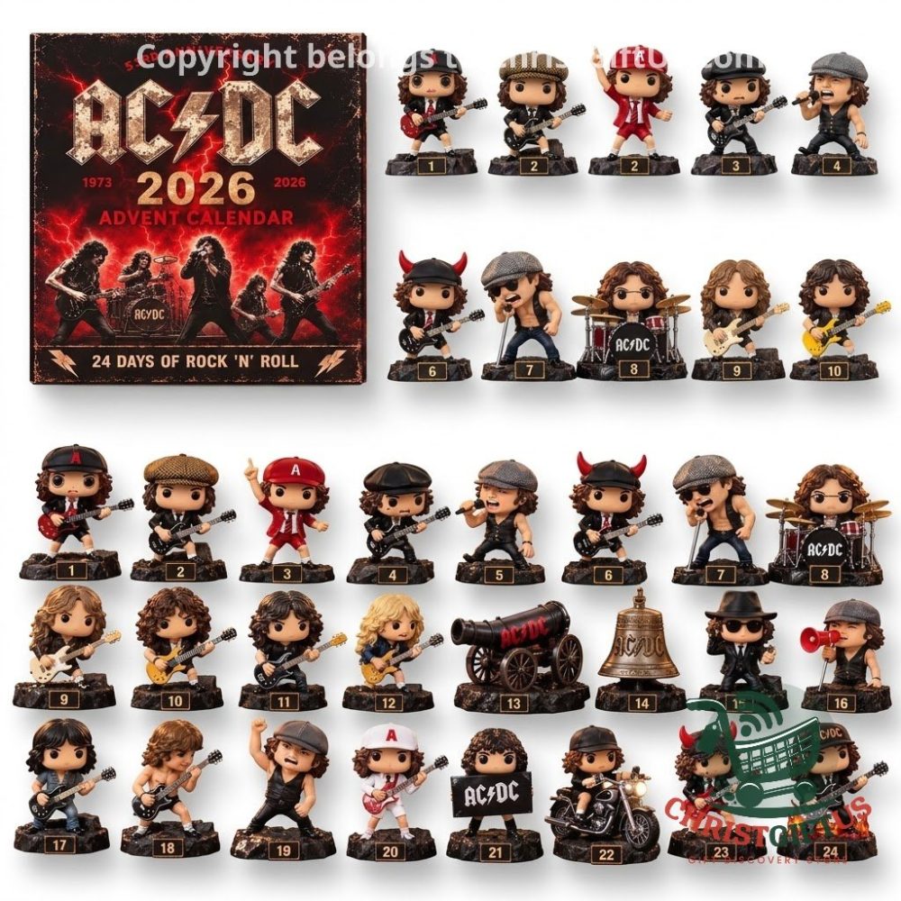 Ac-Dc 53Rd Anniversary 2026 Advent Calendar 24 Day Christmas Countdown Gift For Fans, 3D Acrylic Collectibles