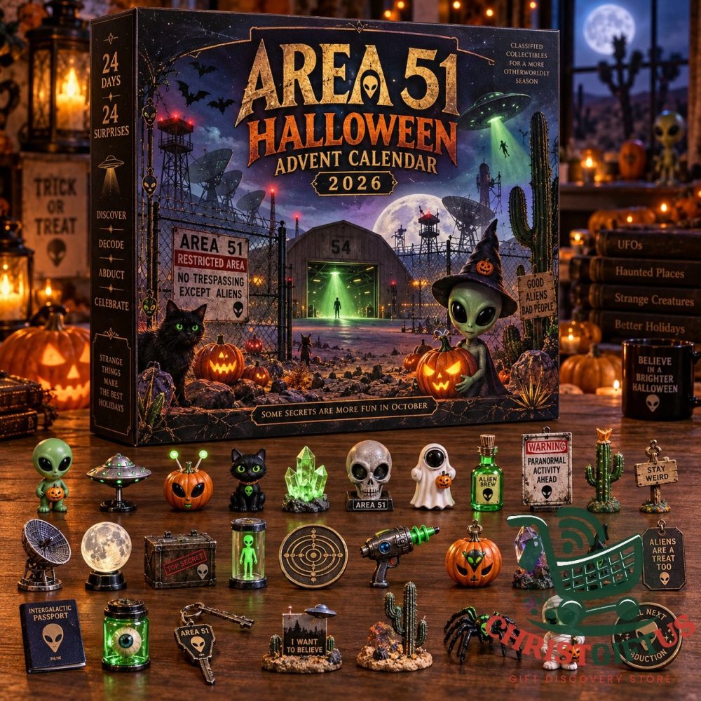 Area 51 Halloween 2026 Advent Calendar 24 Day Acrylic Ornaments Christmas Countdown Box Gift For Sci-Fi Fans, 3D Acrylic Collectibles