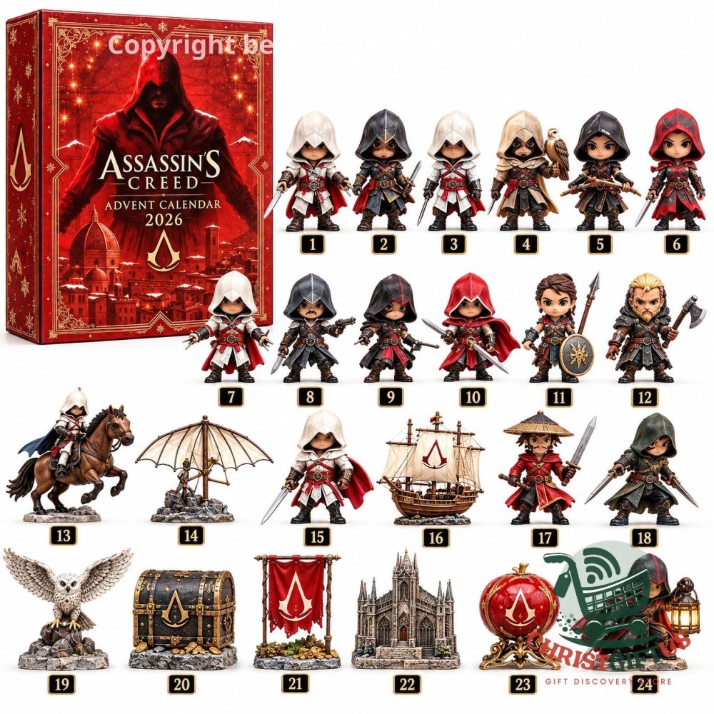 Assassin'S Creed 2026 Holiday Advent Calendar 24 Day Holiday Countdown Box Gift For Gamers, 3D Acrylic Collectibles