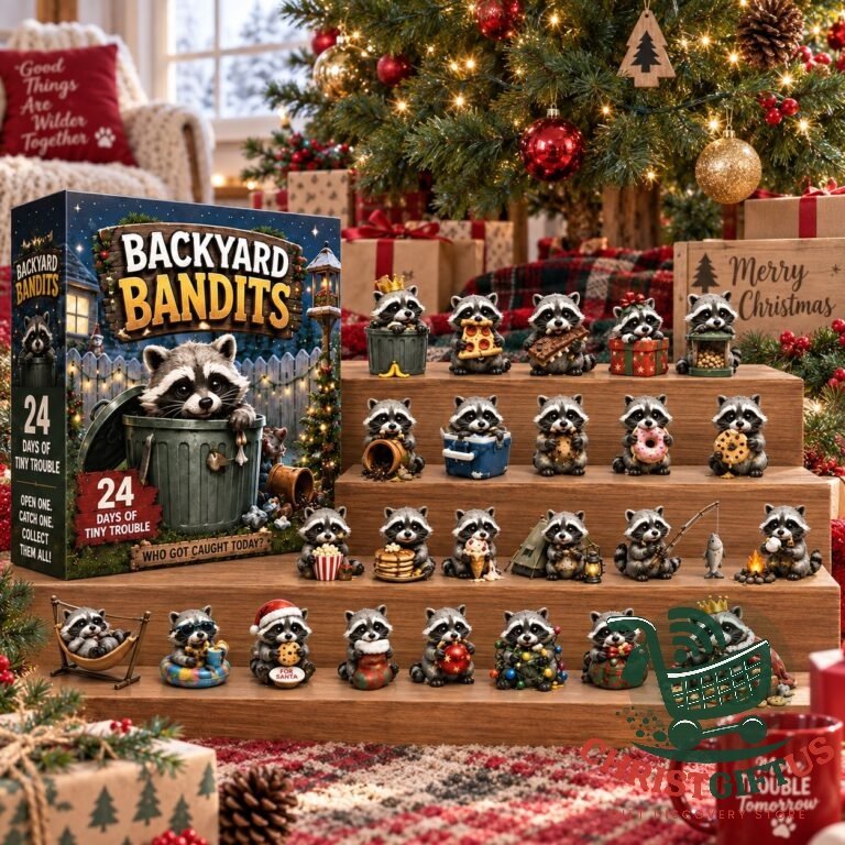 Backyard Bandits 24 Days Of Tiny Trouble Advent Calendar 2026 24 Days Xmas Countdown Box Gift For Backyard Wildlife Lovers, 3D Acrylic Collectibles