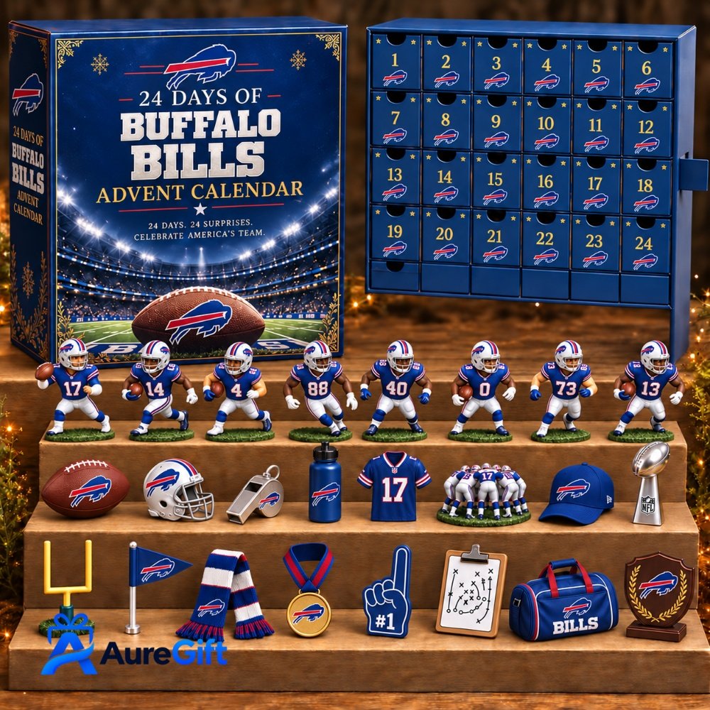 Buffalo Bills Advent Calendar 24 Acrylic Charms Blind Box Gift For Bestie, 3D Acrylic Collectibles