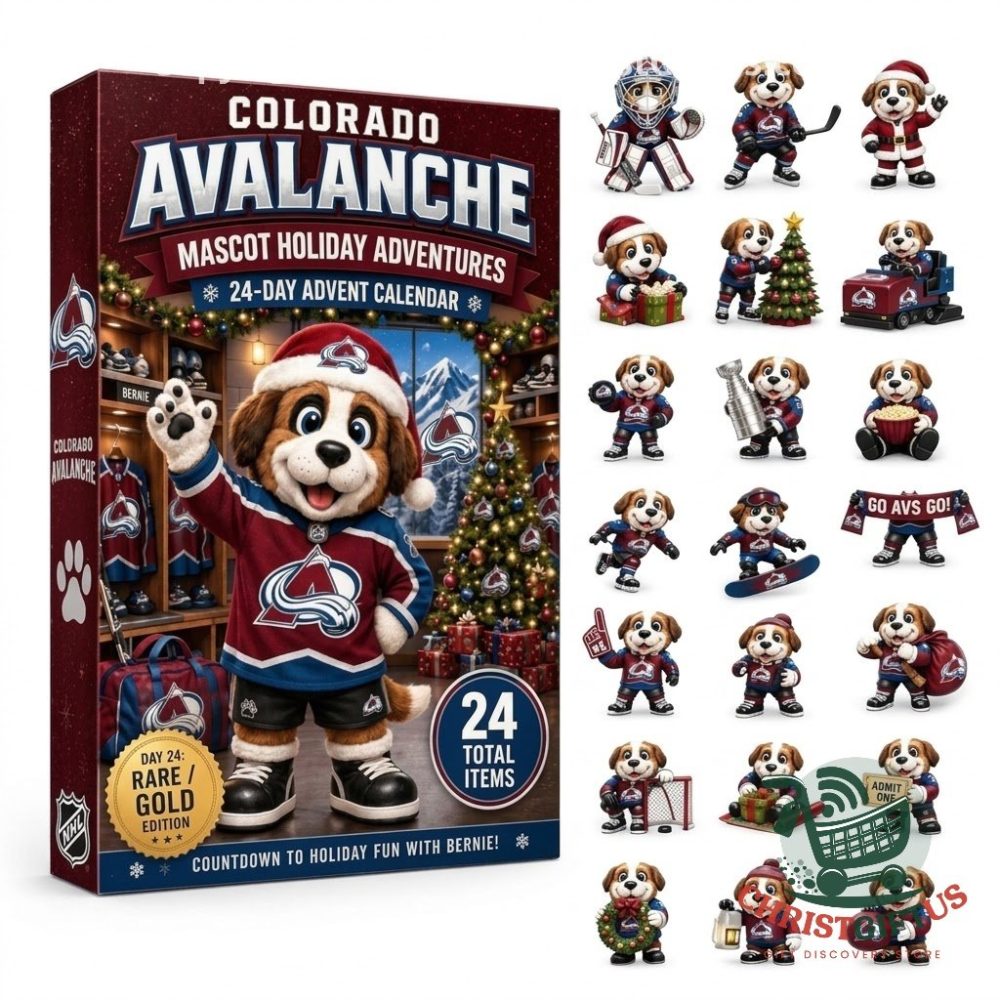 Colorado Avalanche Mascot Holiday Adventures Advent Calendar 2026 24 Acrylic Charms Blind Box Gift For Avalanche Supporters, 3D Acrylic Collectibles