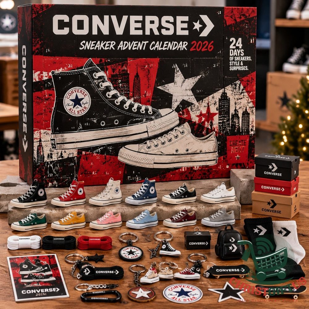 Converse Sneaker 2026 Advent Calendar 24 Day Ornaments Christmas Countdown Gift For Girlfriends, 3D Acrylic Collectibles