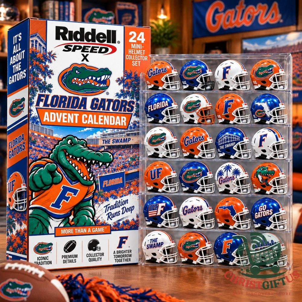 Florida Gators 24 Mini-Helmet 2026 Advent Calendar 24 Days Holiday Countdown Blind Box Gift For Bestie, 3D Acrylic Collectibles