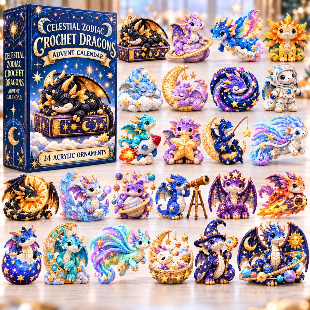 Zodiac Crochet Dragon Advent Calendar 2026 Best Gift Ideas For Women, 3D Acrylic Collectibles