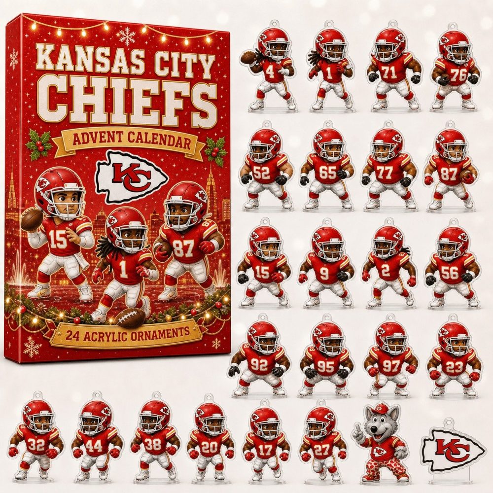 Kansas City Chiefs Football Merch Advent Calendar Kc Chiefs Team Pride Countdown Gift For Him, 3D Acrylic Collectibles