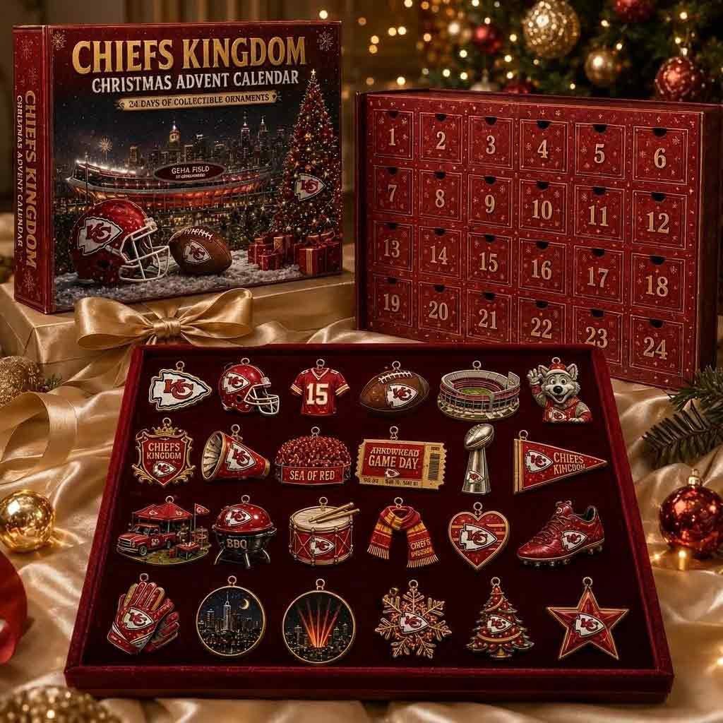 Kansas City Chiefs Football Merch Advent Calendar Chiefs Season Countdown Gift For Girlfriend, 3D Acrylic Collectibles