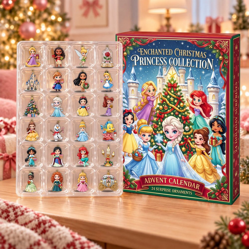 Disney Princess Enchanted Christmas Advent Calendar Holiday Ornament Blind Box Daughters Gifts