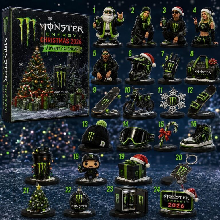 Monster Energy Christmas 2026 Advent Calendar Monster Energy Countdown Gift For Her, 3D Acrylic Collectibles