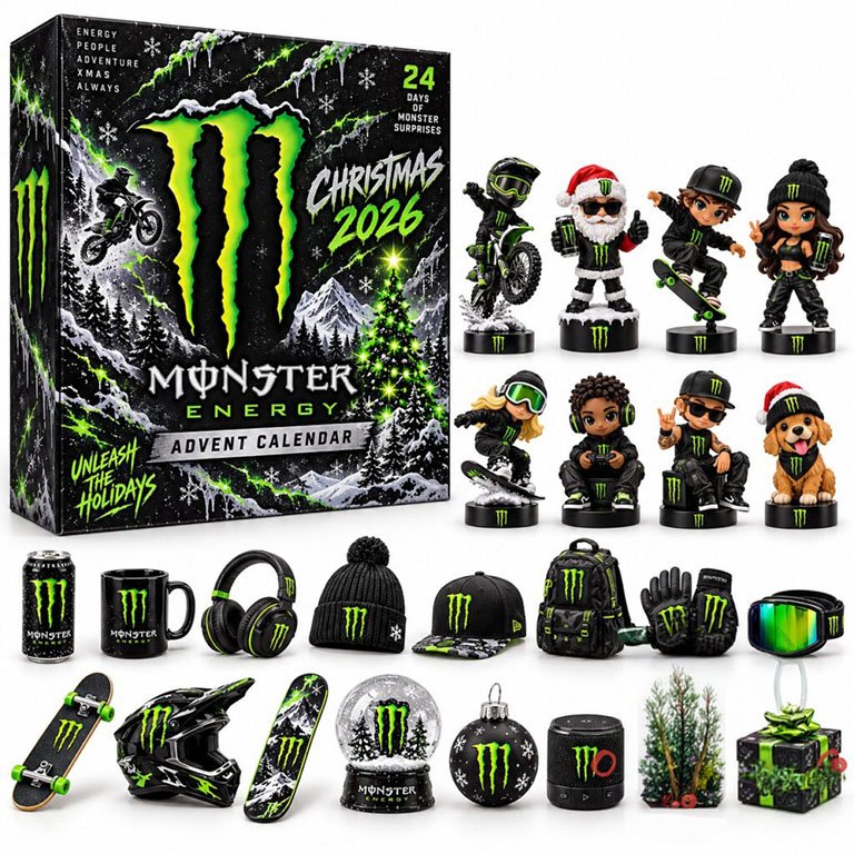 Monster Energy Christmas 2026 Advent Calendar Monster Energy Countdown Gift For Him, 3D Acrylic Collectibles