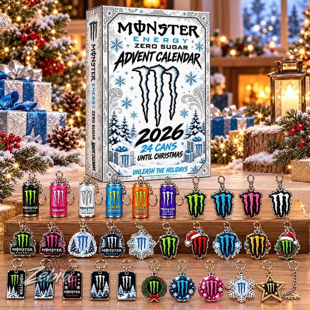 Monster Energy Christmas Advent Calendar Monster Energy Christmas Countdown Gift For Friend, 3D Acrylic Collectibles